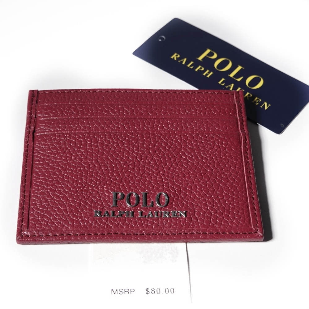 🆕POLO RALPH LAUREN PEBBLED CARD CASE - Picture 4 of 4